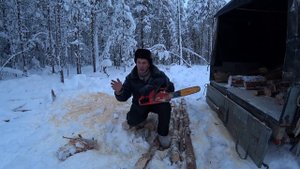 Заготовка дров на зиму. Пилю Бензопилой Хусхварна 340.