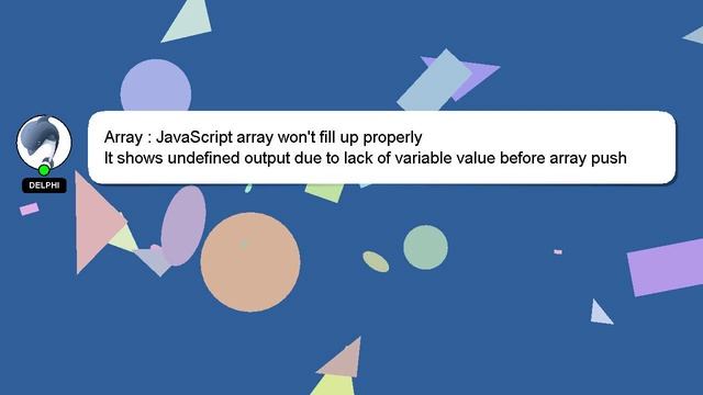 Array : JavaScript array won't fill up properly