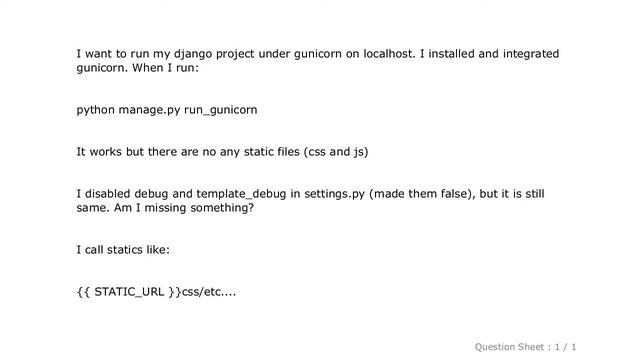 Django : How to make Django serve static files with Gunicorn?