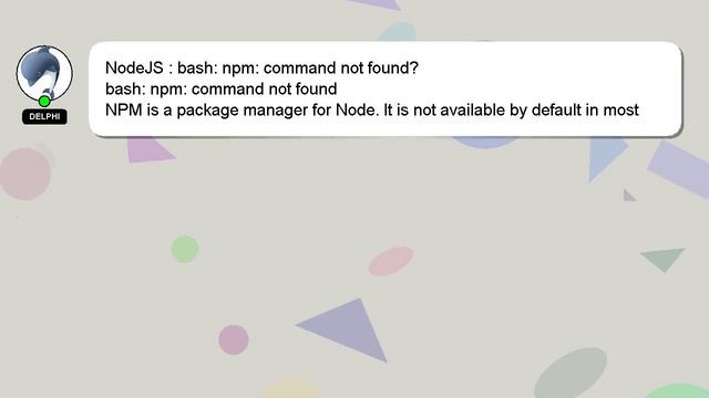 NodeJS : bash: npm: command not found? смотреть онлайн