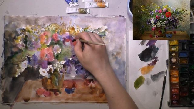 Однослойная акварель. Способ Фонвизина А.В. смотреть онлайн