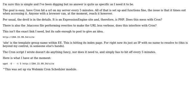 DevOps & SysAdmins: Cron getting timeout when attempting to access url (wget). смотреть онлайн