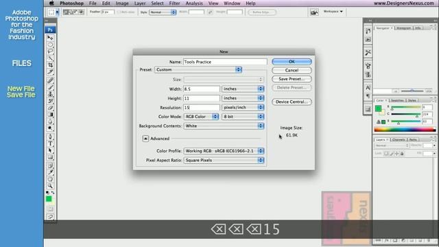 Photoshop Tutorial for Fashion Design (02/24) New File, Save File смотреть онлайн