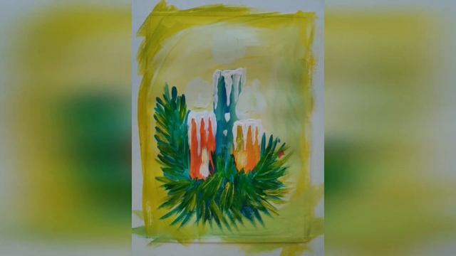 КАК НАРИСОВАТЬ РОЖДЕСТВЕНСКИЕ СВЕЧИ ГУАШЬЮ смотреть онлайн