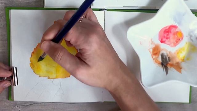 Speedpaint. Осенний листок. Акварель смотреть онлайн