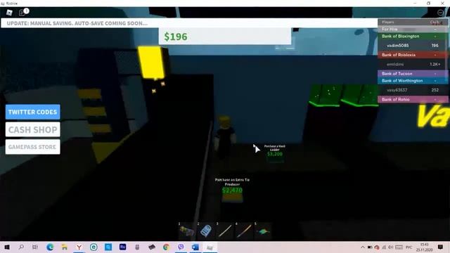 Играю в Bank Tycoon, Roblox смотреть онлайн
