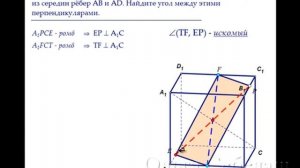 ЕГЭ по математике. Угол между перпендикулярами к диагонали куба