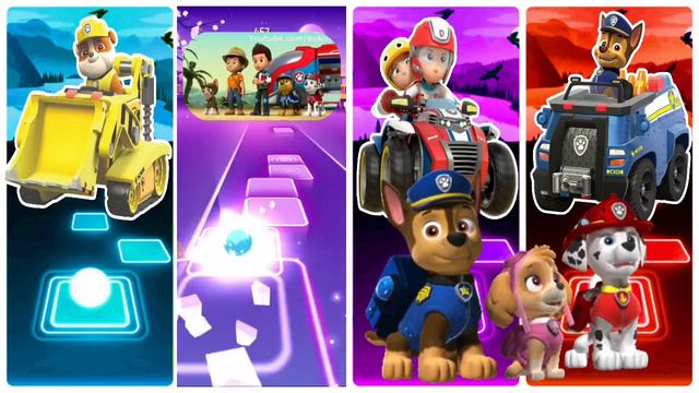 Rubble 🆚 Marshall 🆚 Ryder 🆚 Chase || Tileshop Music Game Play 🎶🎊