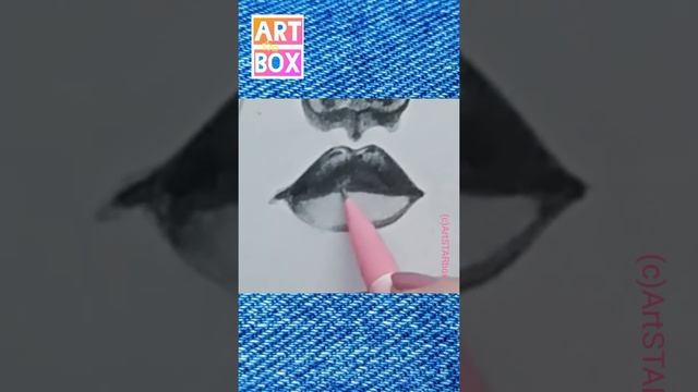 Как нарисовать ГУБЫ пошагово?Drawing super LIPS stepBYstep