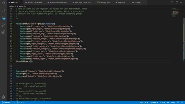 Laravel prefix and middleware, protecting api routes | Full Stack Laravel Vue Development | Part 24