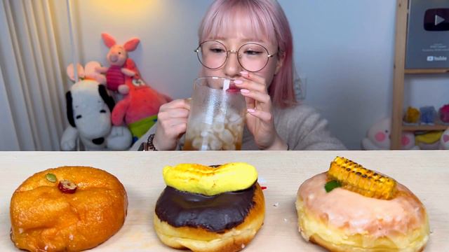 도넛정수 막걸리도넛🍶 한국식 도넛 개성도넛 디저트 먹방 Dessert Mukbang