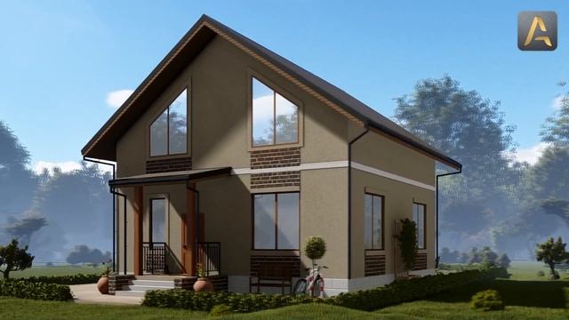 Прекрасный дом с продуманной планировкой. Проект дома с мансардой, террасой и пятью спальнями смотреть онлайн