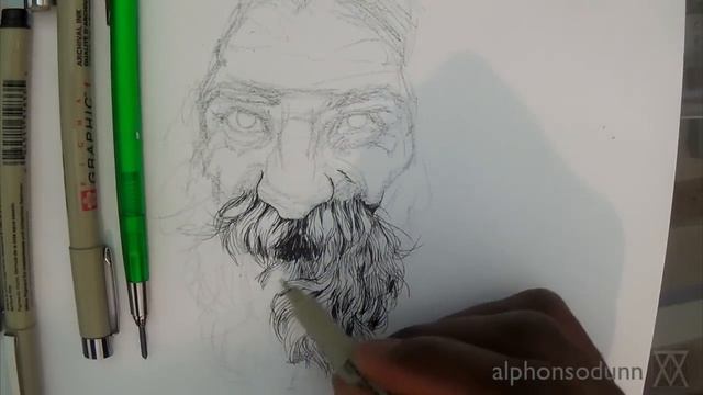 Pen and Ink Drawing Tutorials | Portrait Drawing Demonstration II смотреть онлайн