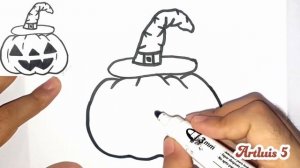 how to draw a pumpkin halloween