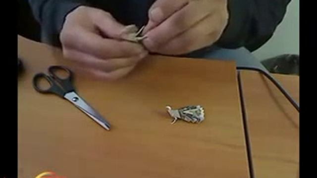 Оригами как сделать павлина из червонца Часть 2 смотреть онлайн