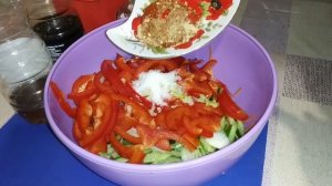 Салат с ФУНЧОЗОЙ и свежими ОВОЩАМИ. Очень аппетитно!