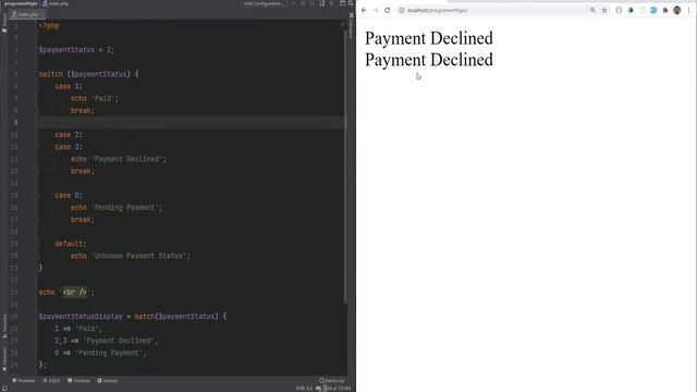 PHP Match Expression - Match vs Switch - Full PHP 8 Tutorial смотреть онлайн