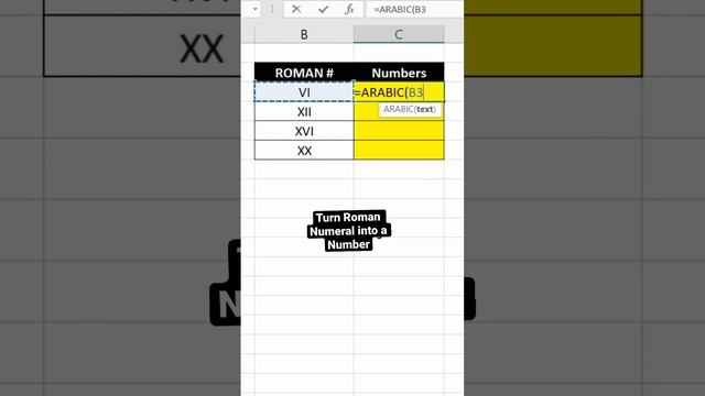 Turn Roman Numeral into a Number in Excel! #excel