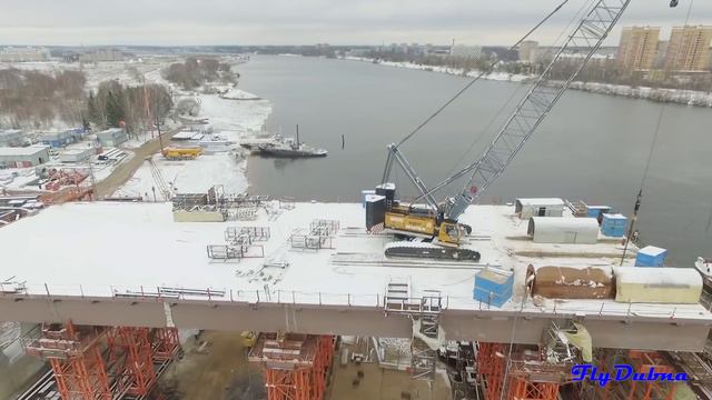 Аэросъемка Дубна с квадрокоптера. Мост. смотреть онлайн