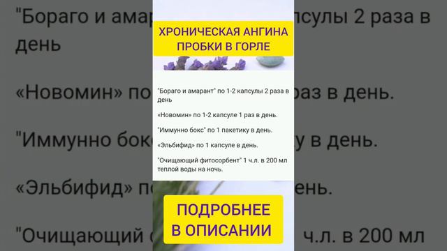 ХРОНИЧЕСКАЯ АНГИНА       ПРОБКИ В ГОРЛЕ