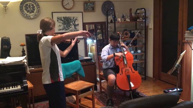 Ravel Sonata for Violin and Cello 2nd Movement Beatrice and John смотреть онлайн