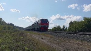 ТЭП70БС-210 с пригородным поездом Алейская-Барнаул и с супер приветливой пригадой