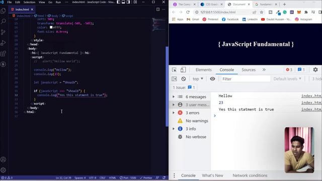 How To Write Code In Vs Code Editor, Ways Of Linking JavaScript File In HTML, JavaScript Course 202