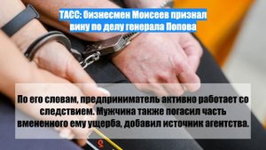 ТАСС: бизнесмен Моисеев признал вину по делу генерала Попова