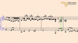 Slow Blues Piano in C - Piano Blues Sheet Music Transcription