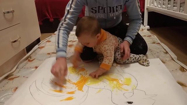 Интеллектуальное развитие ребенка 9 месяцев. Рисование. Урок 2 смотреть онлайн