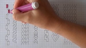 Как нарисовать УЗОРЫ КОСИЧКИ по клеточкам для тетради/454/PATTERNS of BRAIDS for notebook