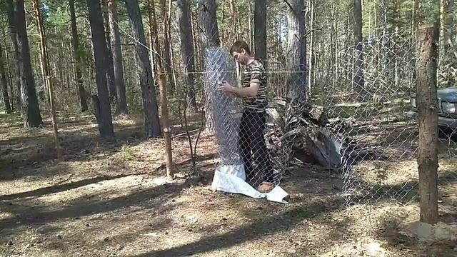 Подготовка и натяжка сетки рабица смотреть онлайн