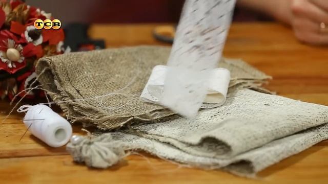 Цветы из мешковины. Мамам на заметку