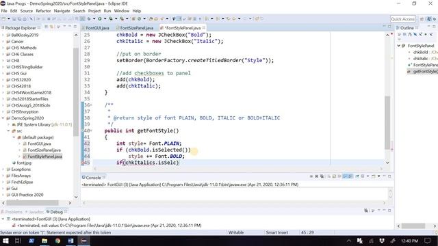 FontSampler Java GUI Guided Practice- Video 3- FontStyle Panel смотреть онлайн