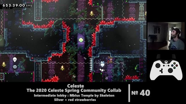 Celeste: Spring collab 2020: Intermediate lobby: Mbius Temple by Skeleton Silver + red strawberries.