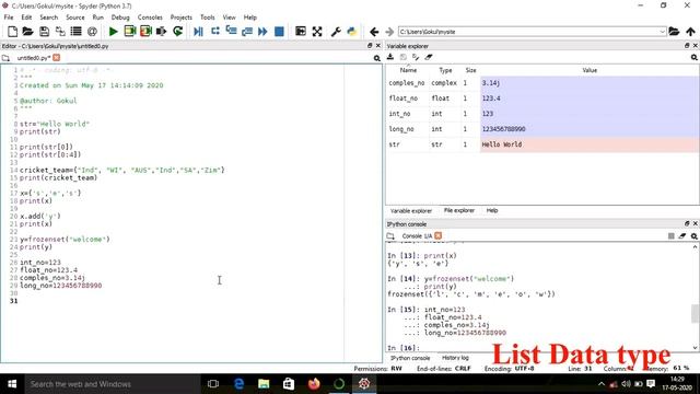 Variables & Data Types In Python with example | Python tutorial|#6