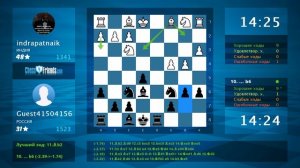 Анализ шахматной партии: indrapatnaik - Guest41504156, 0-1 (по ChessFriends.com)