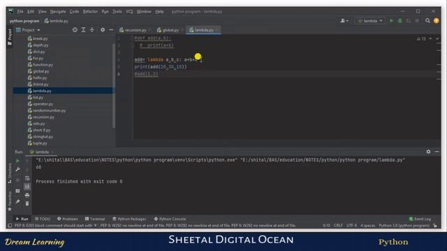 Lambda/Anonymous function in python | Python Tutorial #21 #codewithsheetal #coder