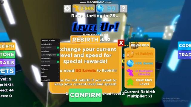 Roblox Legends Of Speed Autofarm GUI Script - Auto Orbs, Auto rings, Auto rebirth and more! смотреть онлайн