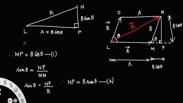 Derivation of resultant of two vectors using parallellogram law • Equation of Resultant. смотреть онлайн