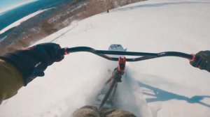 snowscoot razyad board test. Сноускут на горе Вишнёвая