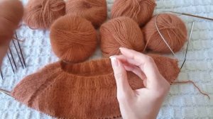 Отчёт о моей кофточке из 160гр. пряжи (80% ангора и 20% ламма)