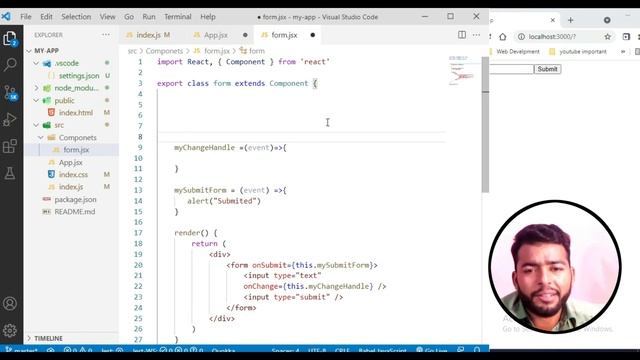 React Tutorial for Beginners in Hindi | Create Form in React JS | #12 смотреть онлайн