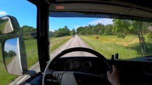 Awesome POV Driving, tight roads, Vätö to Norrtälje - Scania g490 & Trailer