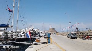 Rhodes, Greece (Mandraki Harbour Virtual Walk)