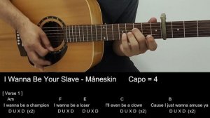I Wanna Be Your Slave - Måneskin Guitar Tutorial / Chords Cover