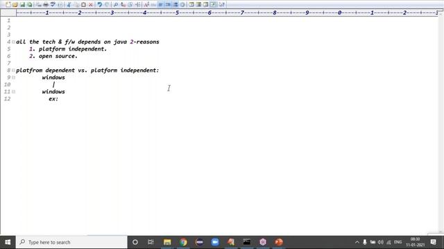 CORE JAVA tutorials || Demo - 1 || by Mr. Ram On 11-01-2021 @8AM