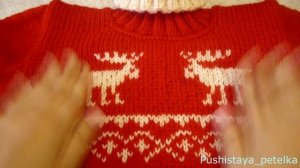 Детский джемпер с оленями/МК/Вязание спицами