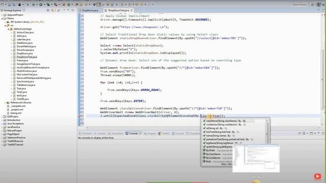Class_Lecture _DropDown Options: How to automate static and dynamic drop down options in Selenium?