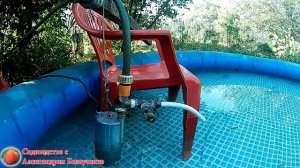 Полив растений водой из бассейна Интекс